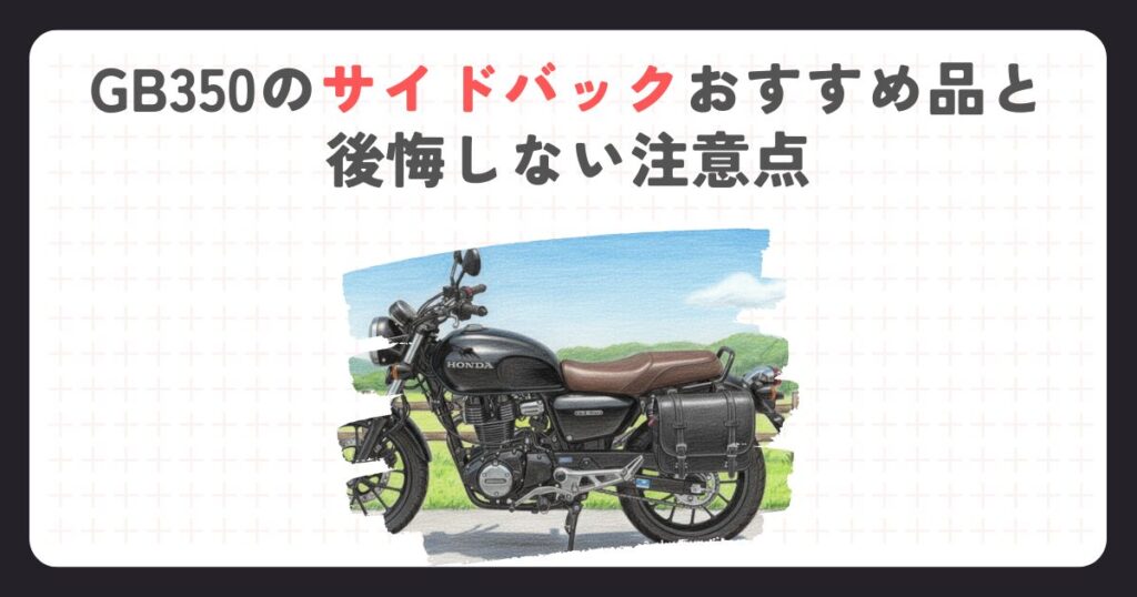 GB350のサイドバックおすすめ品と後悔しない注意点