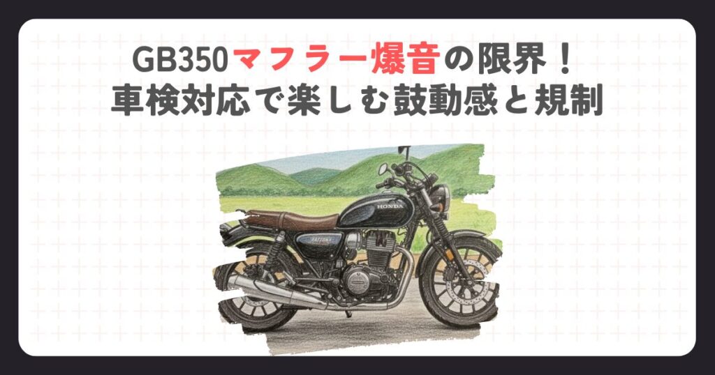 GB350マフラー爆音の限界！車検対応で楽しむ鼓動感と規制