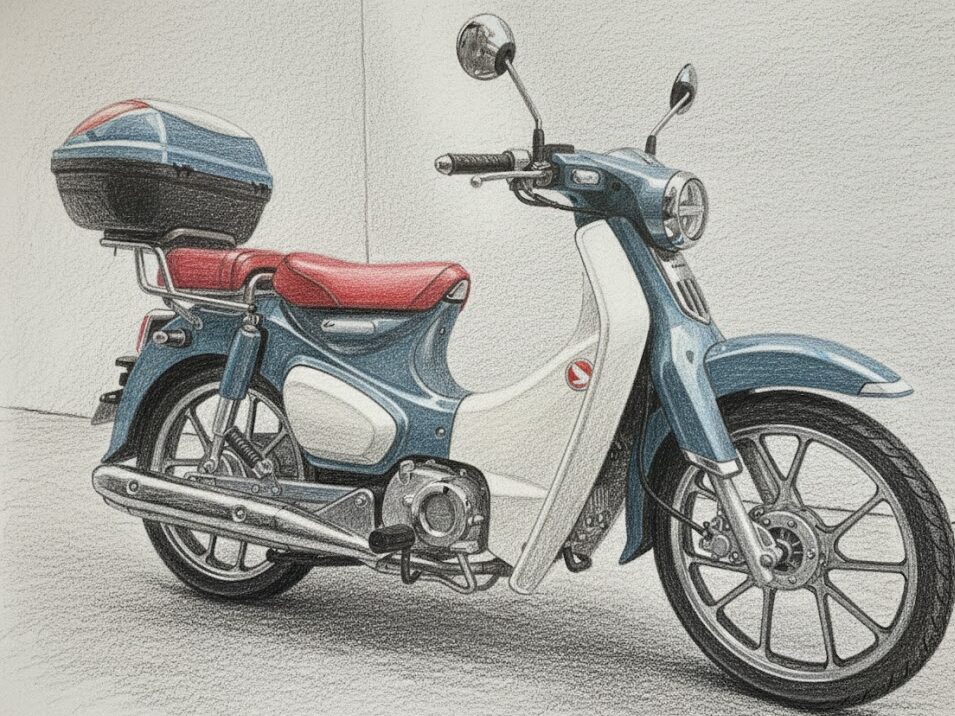 スーパーカブ：背もたれ代わりになるリアボックス