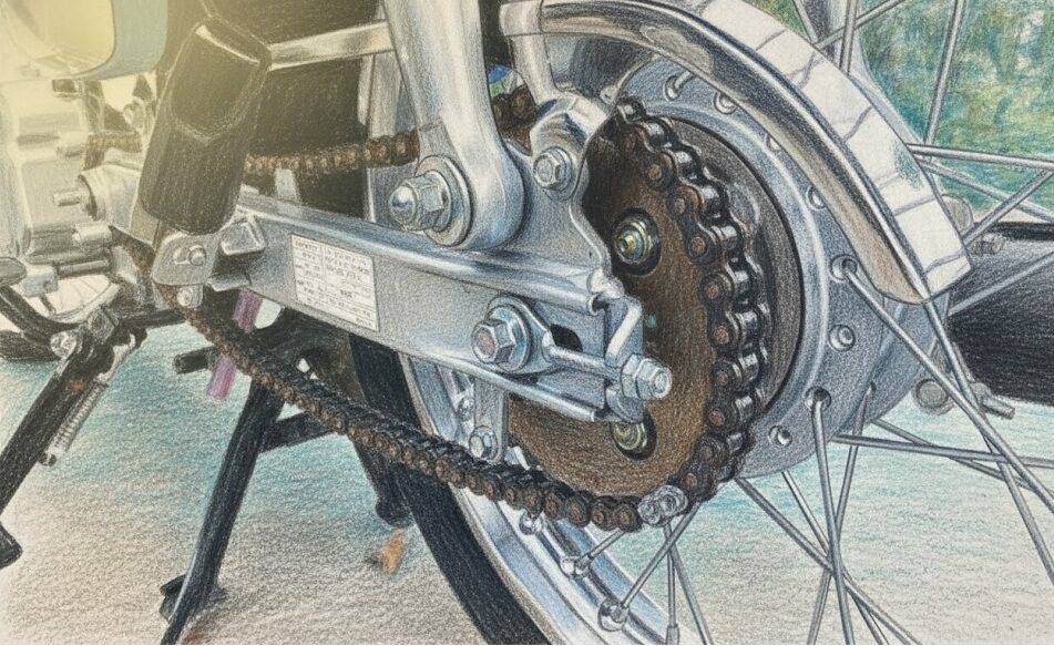 スーパーカブ：チェーンとスプロケットの交換