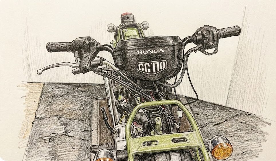 クロスカブのハンドル交換と振動や車検対策