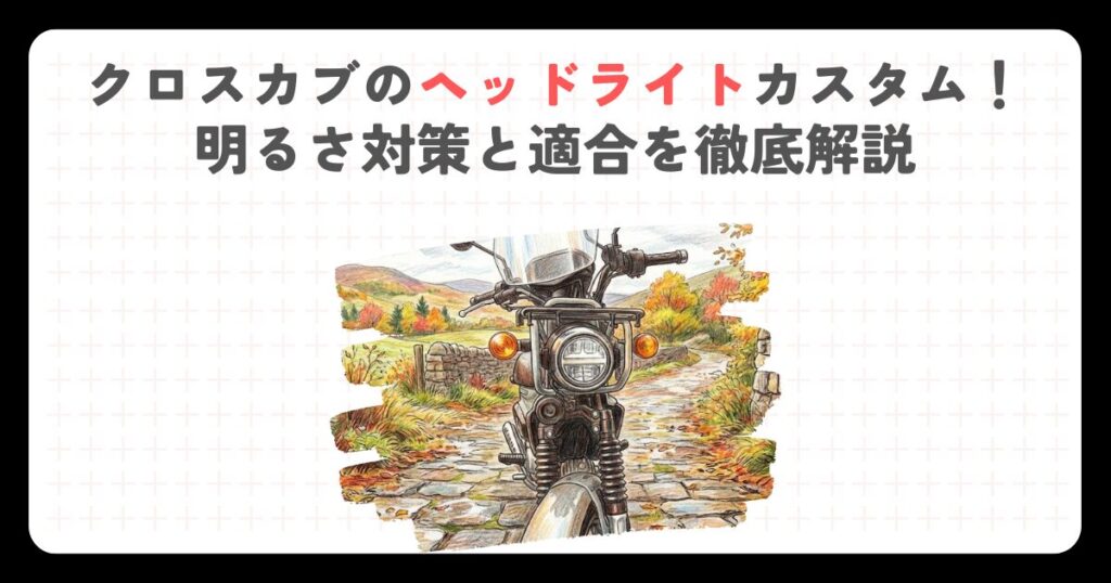 クロスカブのヘッドライトカスタム！明るさ対策と適合を徹底解説