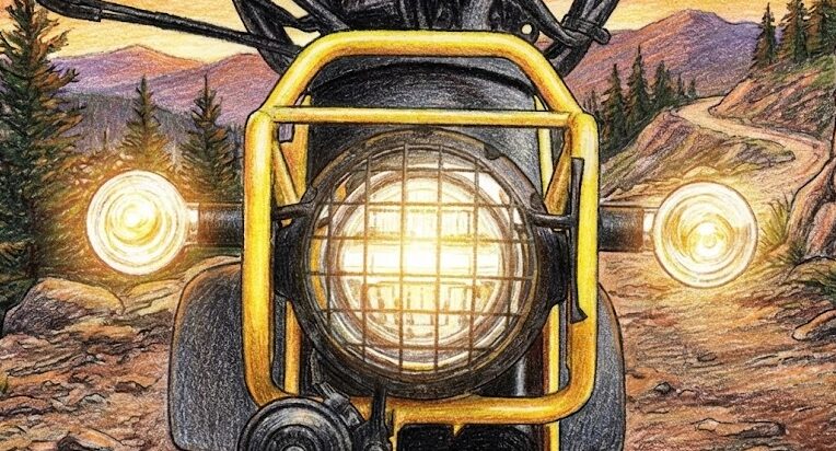 クロスカブのヘッドライトガードで防御と装飾