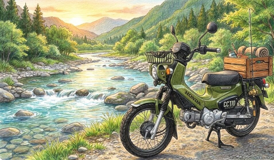 クロスカブの釣り仕様で重要な積載と重心