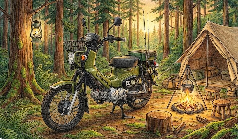 クロスカブをキャンプ仕様にする積載の工夫