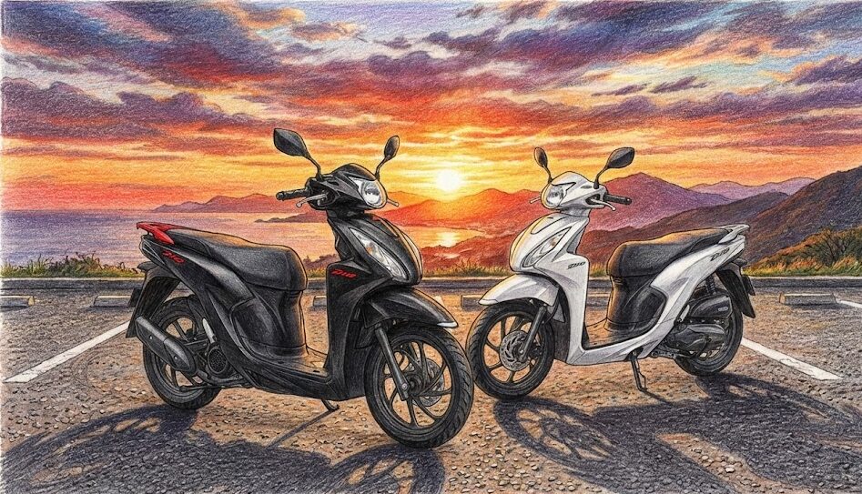 Dio110とベーシックの違いを装備で比較