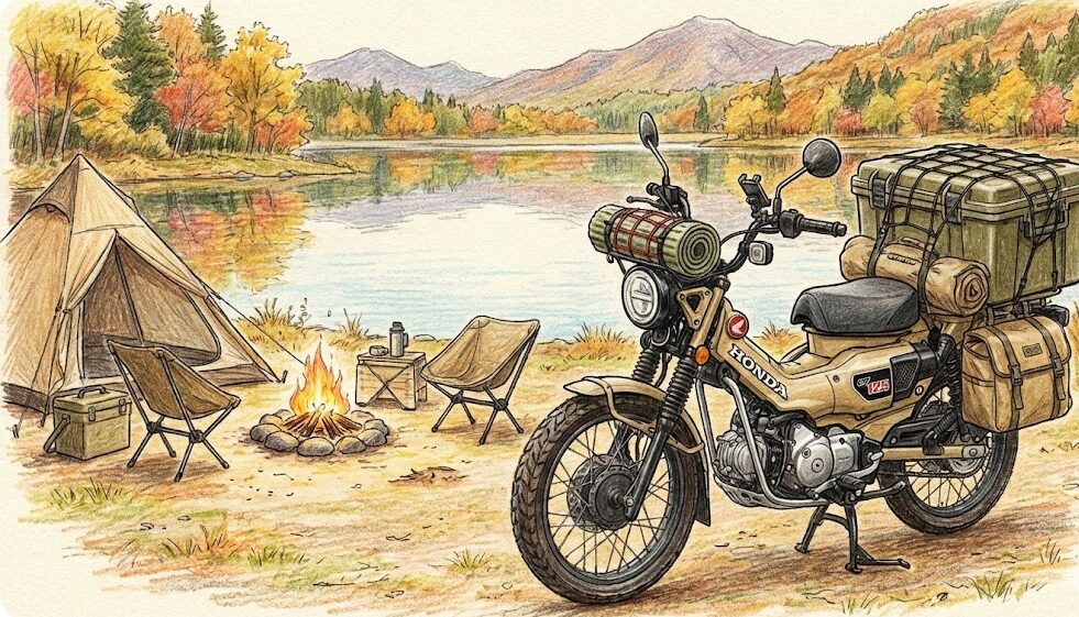 ハンターカブでのキャンプ積載を強化