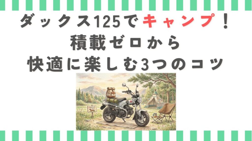 ダックス125でキャンプ！積載ゼロから快適に楽しむ3つのコツ