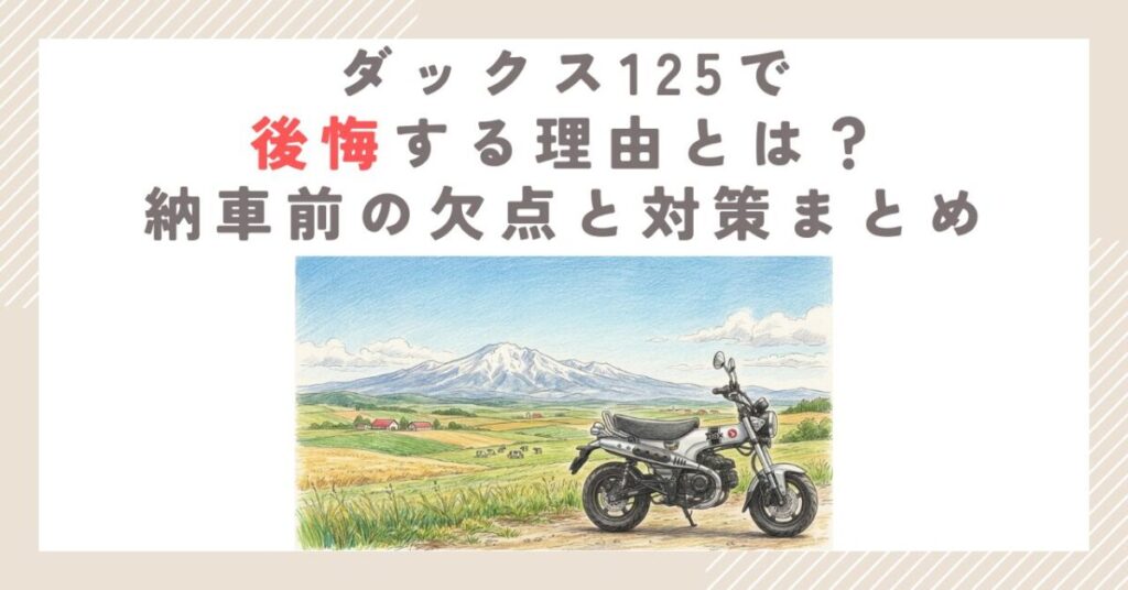 ダックス125で後悔する理由とは？納車前の欠点と対策まとめ