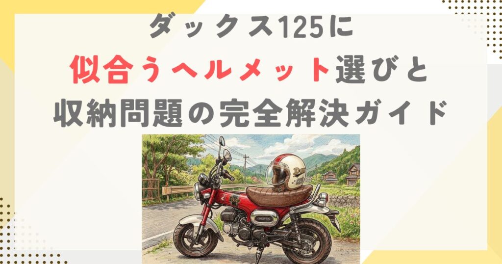 ダックス125に似合うヘルメット選びと収納問題の完全解決ガイド