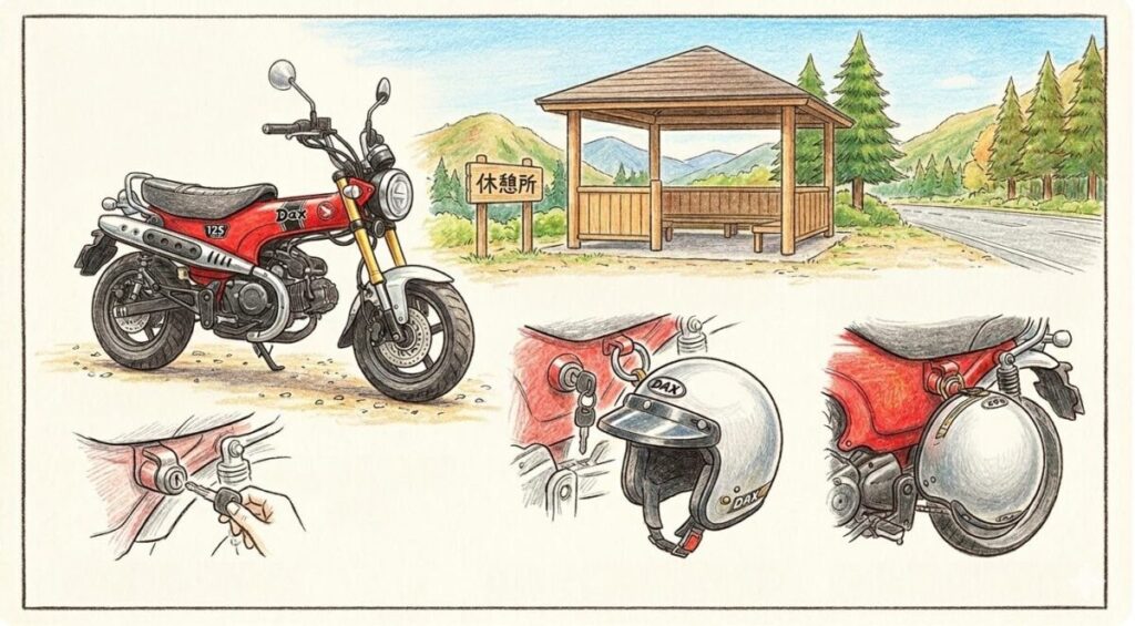 ダックス125のヘルメットホルダー選び