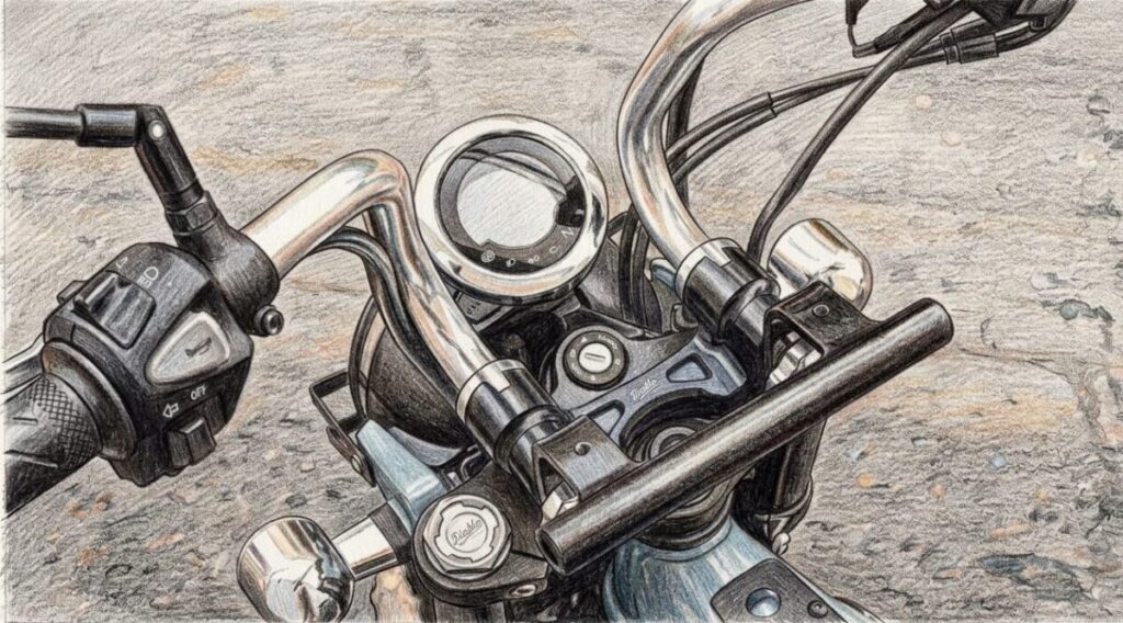 ダックス125の絞りくるくるハンドル取付