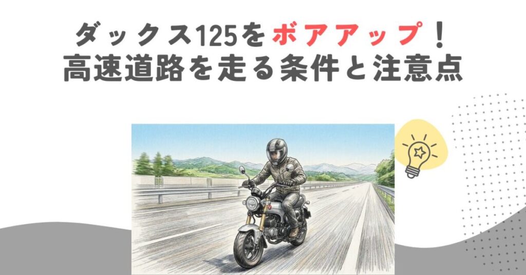 ダックス125をボアアップ！高速道路を走る条件と注意点