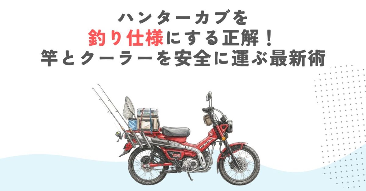 ハンターカブを釣り仕様にする正解！竿とクーラーを安全に運ぶ最新術