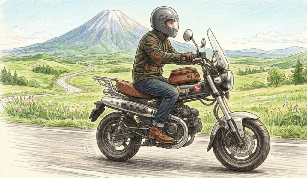 荷物を積むダックス125のツーリング仕様
