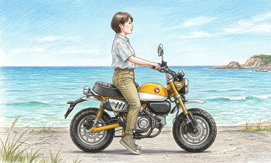 モンキー125の足つき：かかと浮きの実態と乗車姿勢の画像