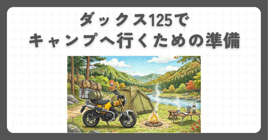 ダックス125でキャンプへ行くための準備
