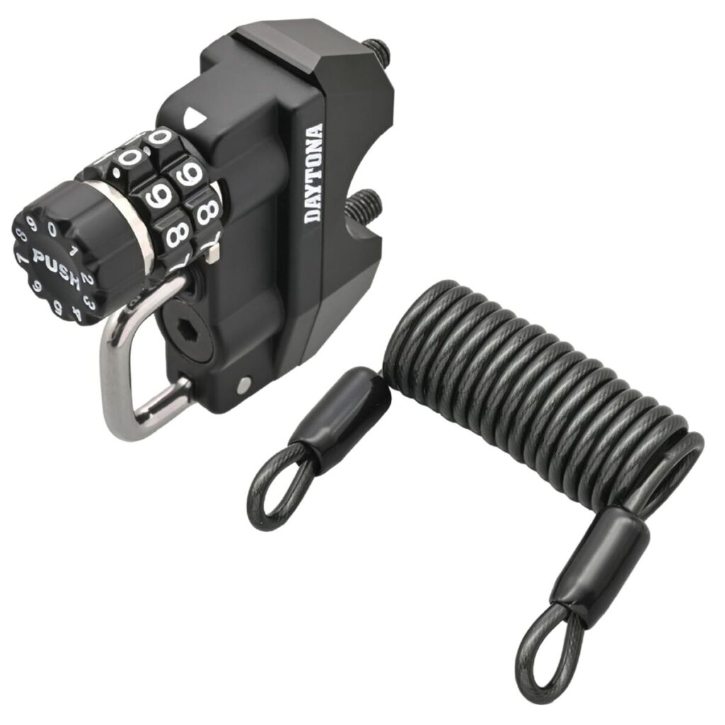 モンキー125：デイトナ製のダイヤルタイプヘルメットロック