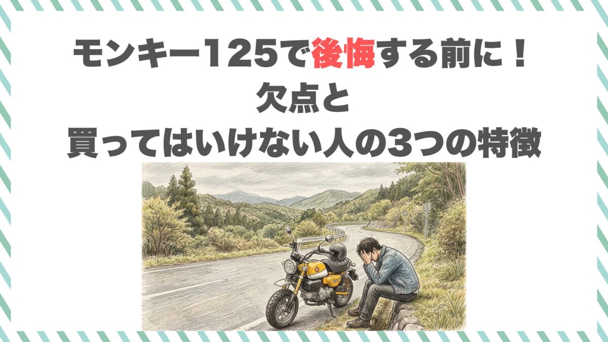 モンキー125で後悔する前に！欠点と買ってはいけない人の3つの特徴