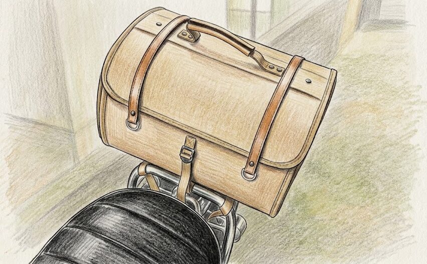 モンキー125のおしゃれなリアボックス：レトロ感を引き出すレザーバッグ活用