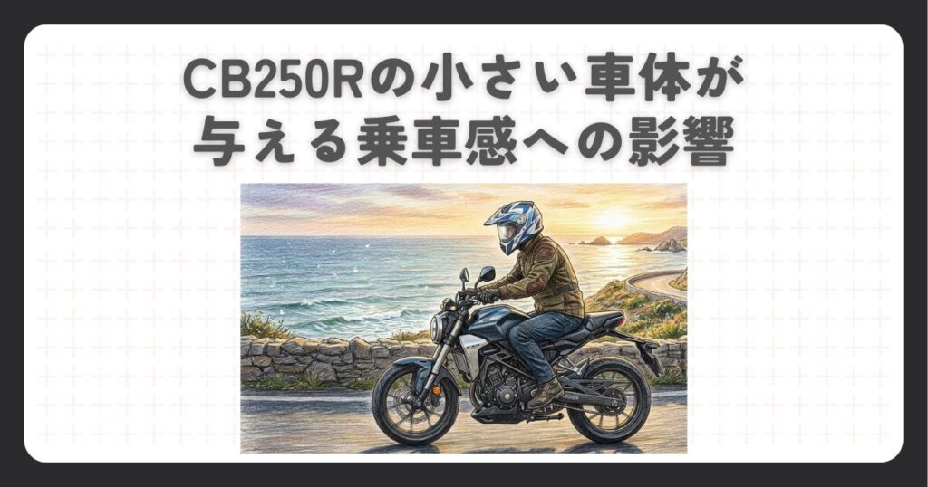 CB250Rの小さい車体が与える乗車感への影響