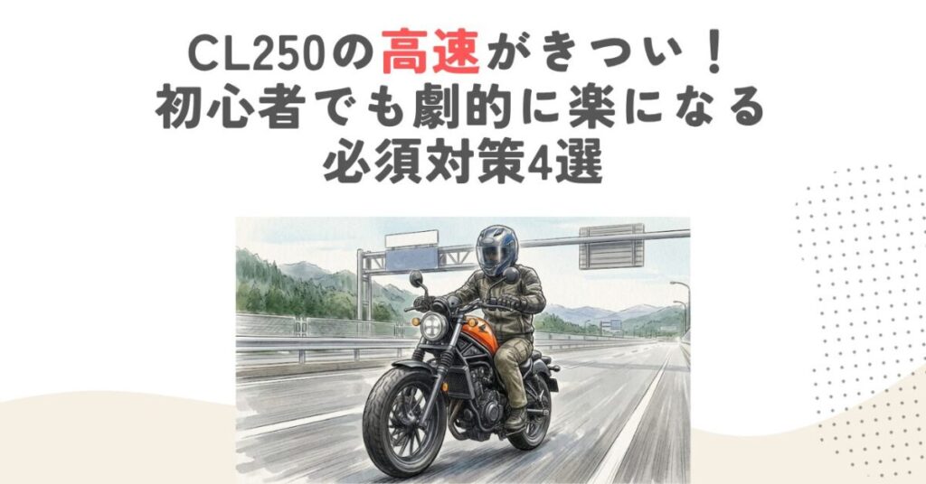 CL250の高速がきつい！初心者でも劇的に楽になる必須対策4選