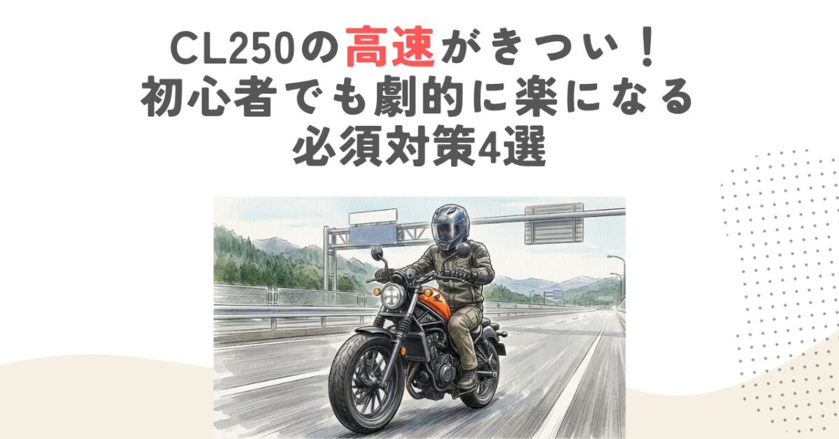 CL250の高速がきつい！初心者でも劇的に楽になる必須対策4選
