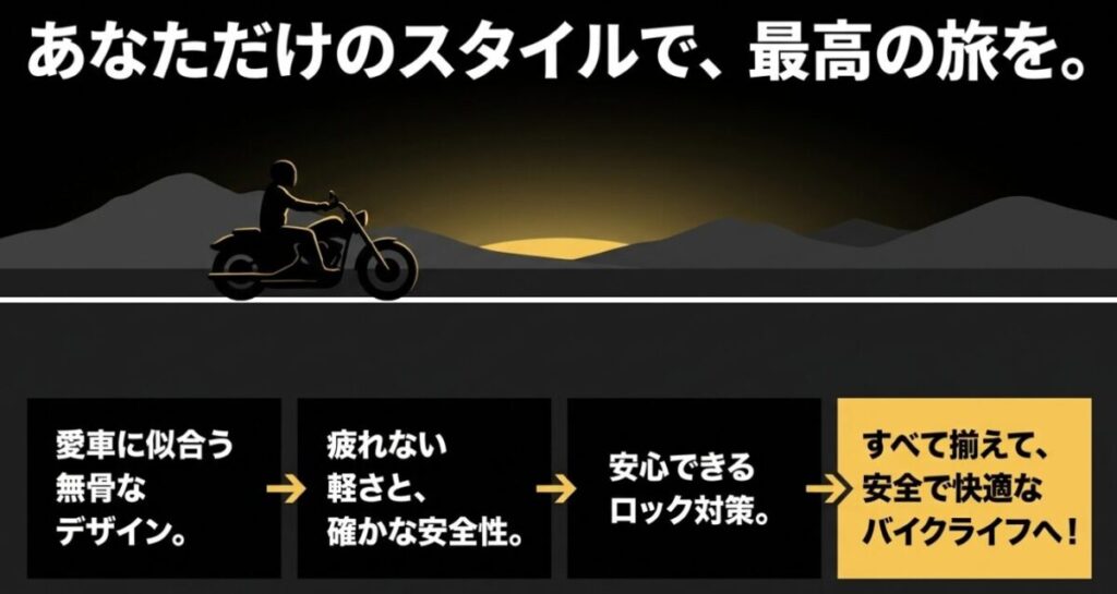 レブル(ヘルメット)：無骨なデザイン、疲れない軽さ、安心できるロック対策、確かな安全性を揃えて快適なバイクライフを送るためのまとめ