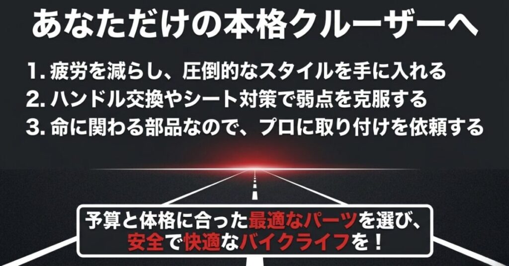 疲労を減らしスタイルを向上させる、レブル250のフォワードコントロール化の重要ポイントまとめ