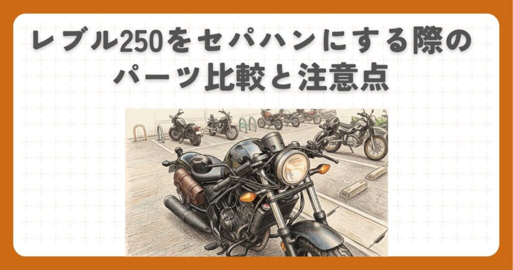 レブル250をセパハンにする際のパーツ比較と注意点