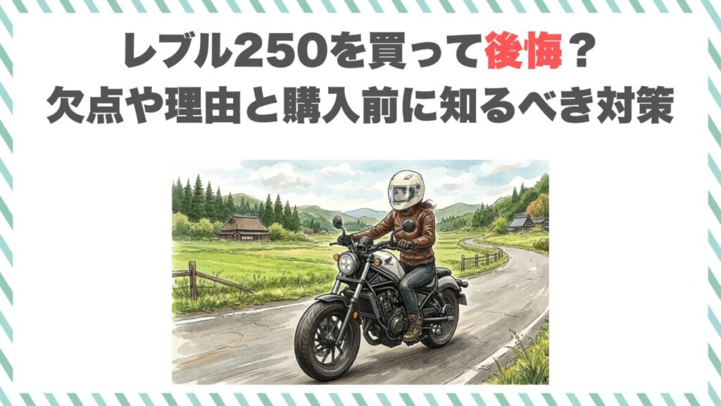 レブル250を買って後悔？欠点や理由と購入前に知るべき対策