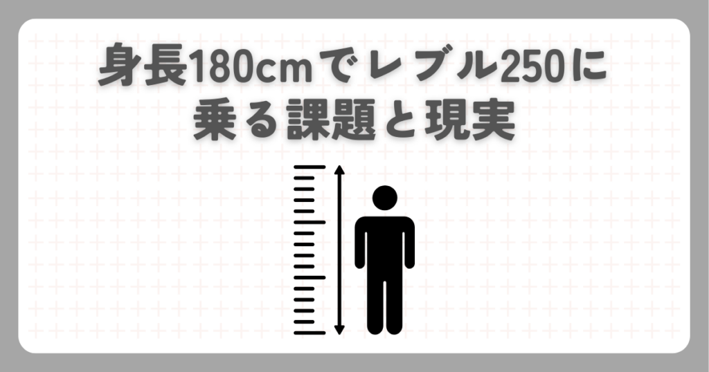 身長180cmでレブル250に乗る課題と現実