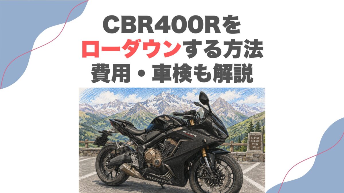 CBR400Rをローダウンする方法｜費用・車検も解説
