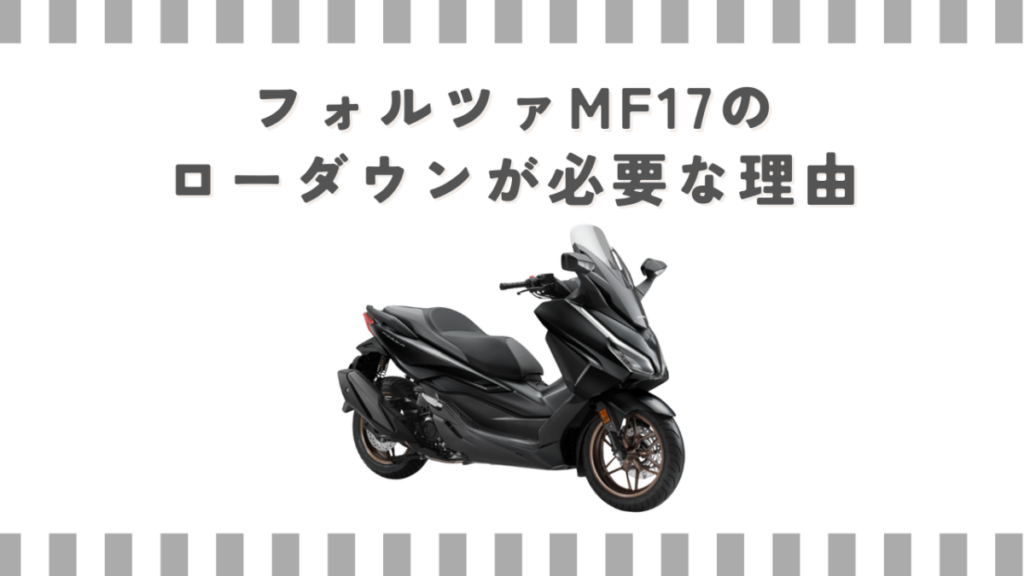 フォルツァMF17のローダウンが必要な理由