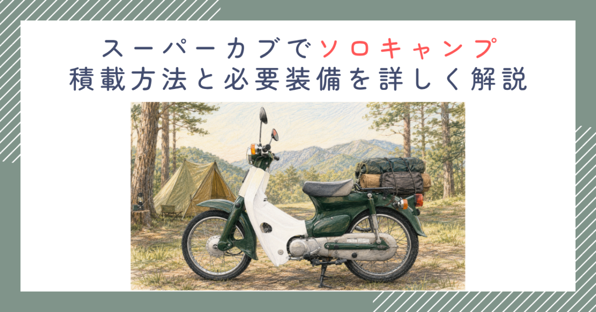 スーパーカブでソロキャンプ｜積載方法と必要装備を詳しく解説