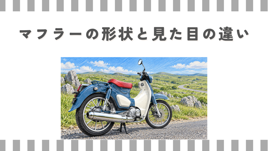 スーパーカブ：マフラーの形状と見た目の違い